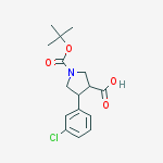 4-(3-CHLORO-PHENYL)-PYRROLIDINE-1,3-DICARBOXYLIC ACID 1-TERT-BUTYL ESTER结构式