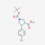 4-(4-BROMO-PHENYL)-PYRROLIDINE-1,3-DICARBOXYLIC ACID 1-TERT-BUTYL ESTER结构式