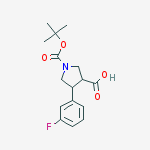 4-(3-FLUORO)PHENYL-3-CARBOXY-1-BOC-PYRROLIDINE结构式