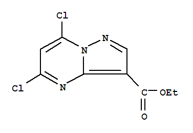 Structure of methyl 5,7-dichloropyrazolo[1,5-a]pyrimidine-3-carboxylate