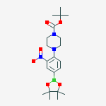 Chemical structure of 4-(4-BOC-Piperazino)-3-nitrophenylboronic acid, pinacol ester