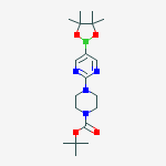 Structure of 2-(4-BOC-PIPERAZIN-1-YL)PYRIMIDINE-5-BORONIC ACID PINACOL ESTER