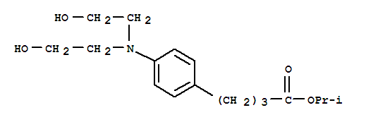 Structure of isopropyl 4-[4-[N,N-bis(2-hydroxyethyl)amino]phenyl]butyrate