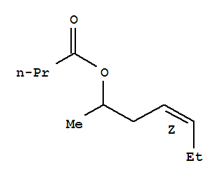 Structure of (Z)-1-methylhex-3-enyl butyrate