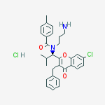 Benzamide, N-​(3-​aminopropyl)​-​N-​[(1R)​-​1-​[7-​chloro-​4-​oxo-​3-​(phenylmethyl)​-​4H-​1-​benzopyran-​2-​yl]​-​2-​methylpropyl]​-​4-​methyl-​, hydrochloride结构式