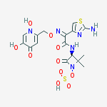 Structure of [(3s)-3-[[(2z)-2-(2-amino-1,3-thiazol-4-yl)-2-[(1,5-dihydroxy-4-oxopyridin-2-yl)methoxyimino]acetyl]amino]-2,2-dimethyl-4-oxoazetidin-1-yl] Hydrogen Sulfate