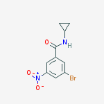 N-环丙基-3-溴-5-硝基苯甲酰胺结构式