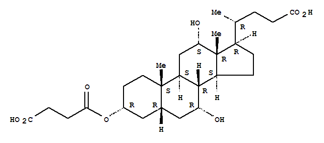 Structure of (3alpha,5beta,7alpha,12beta)-3-(3-carboxy-1-oxopropoxy)-7,12-dihydroxycholan-24-oic acid