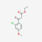 Structure of Benzenepropanoic Acid, 2-Chloro-4-Methoxy-β-Oxo-, Ethyl Ester
