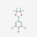 2-(4-Bromo-3,5-dichlorophenyl)-4,4,5,5-tetramethyl-1,3,2-dioxaborolane结构式