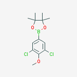 Structure of 2-(3,5-DICHLORO-4-METHOXYPHENYL) 4,4,5,5-TETRAMETHYL-1,3,2-DIOXABOROLANE