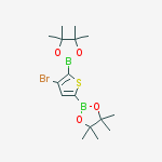 2,2'-(3-BROMOTHIOPHENE-2,5-DIYL)BIS(4,4,5,5-TETRAMETHYL-1,3,2-DIOXABOROLANE)结构式
