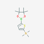 Trimethyl(5-(4,4,5,5-tetramethyl-1,3,2-dioxaborolan-2-yl)thiophen-2-yl)silane结构式