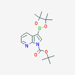 Structure of tert-butyl 3-(tetramethyl-1,3,2-dioxaborolan-2-yl)-1H-pyrrolo[2,3-b]pyridine-1-carboxylate