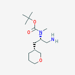 Structure of Carbamic acid, N-[(1S)-1-(aminomethyl)-2-[(3R)-tetrahydro-2H-pyran-3-yl]ethyl]-N-methyl-, 1,1-dimethylethyl ester