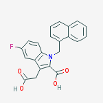 3-(Carboxymethyl)-5-fluoro-1-(naphthalen-1-ylmethyl)-1H-indole-2-carboxylic acid结构式