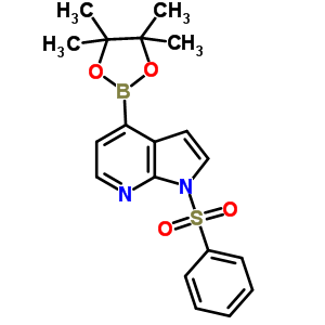 Structure of 1H-Pyrrolo[2,3-b]pyridine, 1-(phenylsulfonyl)-4-(4,4,5,5-tetramethyl-1,3,2-dioxaborolan-2-yl)-