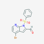 Structure of 1H-Pyrrolo[2,3-b]pyridine-2-carboxaldehyde, 4-bromo-1-(phenylsulfonyl)-