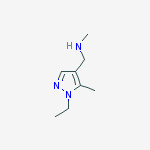 Structure of 1-(1-ETHYL-5-METHYL-1H-PYRAZOL-4-YL)-N-METHYLMETHANAMINE 95%