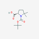 Structure of (S)-1-(tert-butoxycarbonyl)-5,5-dimethylpyrrolidine-2-carboxylic acid