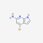 Structure of 1H-Pyrrolo[2,3-b]pyridin-6-amine, 4-bromo-