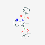 Structure of 1H-Pyrrolo[2,3-b]pyridine, 2-methyl-1-(phenylsulfonyl)-3-(4,4,5,5-tetramethyl-1,3,2-dioxaborolan-2-yl)-