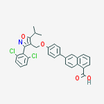 Structure of 6-[4-[[3-(2,6-dichlorophenyl)-5-propan-2-yl-1,2-oxazol-4-yl]methoxy]phenyl]naphthalene-1-carboxylic Acid