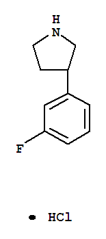 Structure of Pyrrolidine, 3-(3-fluorophenyl)-, hydrochloride (1:1)