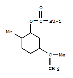 Structure of 2-methyl-5-(1-methylvinyl)-2-cyclohexen-1-yl isovalerate