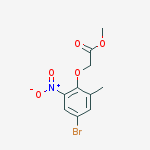 Structure of methyl 2-(4-bromo-2-methyl-6-nitrophenoxy)acetate