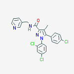 Structure of 5-(4-Chlorophenyl)-1-(2,4-dichlorophenyl)-4-methyl-N-(3-pyridinylmethyl)-1H-pyrazole-3-carboxamide