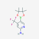 Structure of 5-(4,4,5,5-tetramethyl-1,3,2-dioxaborolan-2-yl)-4-(trifluoromethyl)pyridin-2-amine
