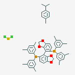 Structure of Chloro{(S)-(-)-5,5'-bis[di(3,5-xylyl)phosphino]-4,4'-bi-1,3-benzodioxole} (p-cymene)ruthenium(II)chloride[RuCl(p-cymene)((S)-dm-segphos)]Cl