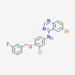 Structure of 6-Bromo-N-[3-chloro-4-[(3-fluorophenyl)methoxy]phenyl]quinazolin-4-amine