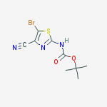 Structure of Carbamic  acid,  N-(5-bromo-4-cyano-2-thiazolyl)-,  1,1-dimethylethyl  ester