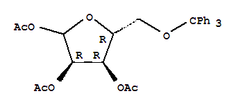Structure of tri-O-acetyl-5-O-trityl-D-ribofuranose