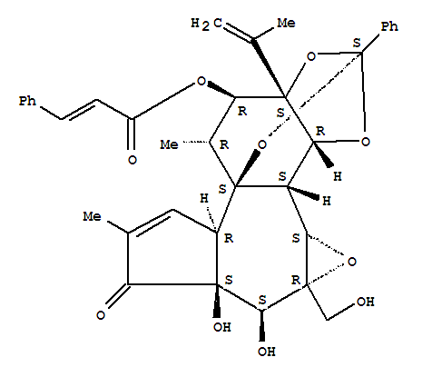 Structure of 12β-[(1-Oxo-3-phenyl-2-propenyl)oxy]daphnetoxin