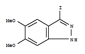 Structure of 3-Iodo-5,6-dimethoxy-1H-indazole