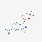 Tert-butyl 5-formyl-3-iodoindazole-1-carboxylate结构式
