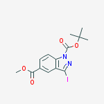 Structure of 3-IODO-1H-INDAZOLE-1,5-DICARBOXYLIC ACID 1-(TERT-BUTYL) 5-METHYL
ESTER