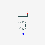 3-bromo-4-(3-methyloxetan-3-yl)aniline结构式