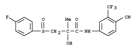 Structure of Propanamide, N-[4-cyano-3-(trifluoromethyl)phenyl]-3-[(4-fluorophenyl)sulfinyl]-2-hydroxy-2-methyl-