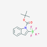 Structure of potassium,trifluoro-[1-[(2-methylpropan-2-yl)oxycarbonyl]indol-2-yl]boranuide
