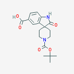 Structure of 1'-[(2-methylpropan-2-yl)oxycarbonyl]-2-oxospiro[1H-indole-3,4'-piperidine]-5-carboxylic acid