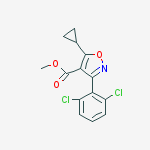 Structure of methyl 5-cyclopropyl-3-(2,6-dichlorophenyl)-1,2-oxazole-4-carboxylate