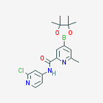 Structure of 2-PYRIDINECARBOXAMIDE, N-(2-CHLORO-4-PYRIDINYL)-6-METHYL-4-(4,4,5,5-TETRAMETHYL-1,3,2-DIOXABOROLAN-2-YL)-