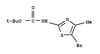 Structure of Carbamic  acid,  N-(5-bromo-4-methyl-2-thiazolyl)-,  1,1-dimethylethyl  ester