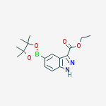 Structure of ethyl 5-(4,4,5,5-tetramethyl-1,3,2-dioxaborolan-2-yl)-1H-indazole-3-carboxylate