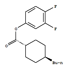 Structure of Cyclohexanecarboxylic acid,4-butyl-,3,4-difluorophenyl ester,trans-