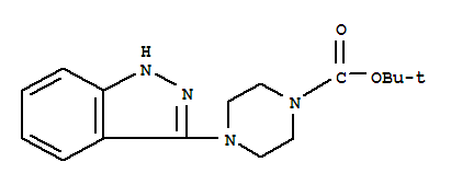 4-(1H-吲唑-3-基)哌嗪-1-甲酸叔丁酯结构式
